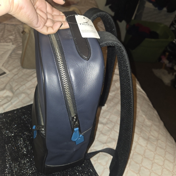 Coach Men's Backpack in Black and Navy - Picture 5 of 6